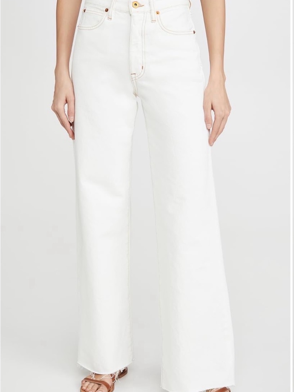 Slvrlake Grace Wide Leg Cream White Women's Jeans